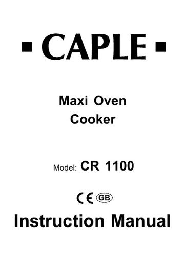 CR1100SS Instruction manual