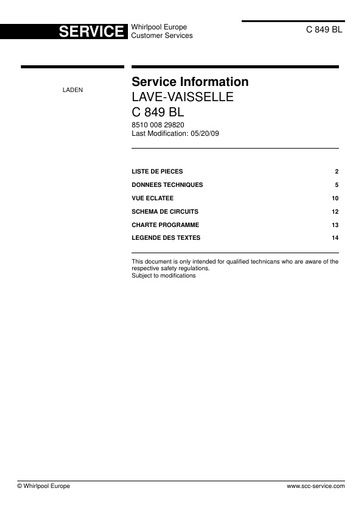 Whirlpool C 849 BL Service Manual