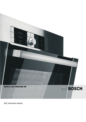 Bosch HBH3601 Single Multi-Function Oven Manuals