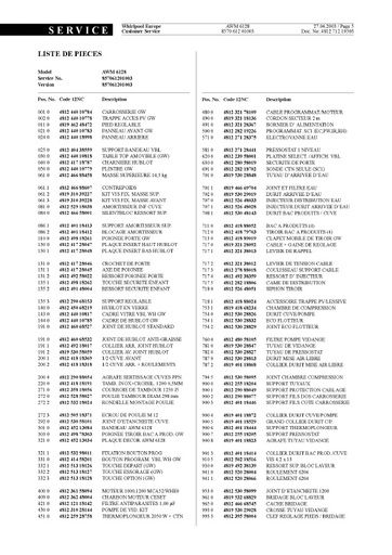 Whirlpool AWM6128 Service Manual