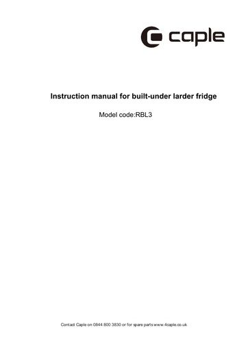 RBF3 Instruction manual