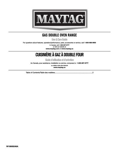 Maytag MGT8820DS Gemini Range User Instructions