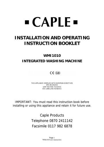 WMi1010 instruction manual