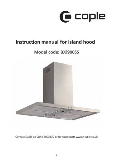 BXI900SS Instruction manual