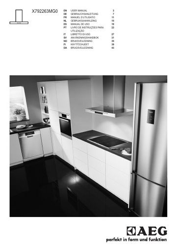 AEG X792263MG0 Cooker Hood User manual