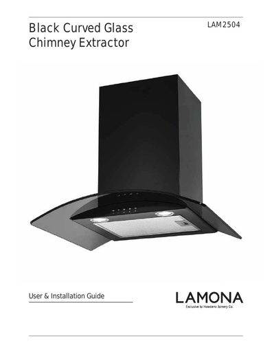 Lamona 60cm Black Curved Glass Extractor - LAM2504