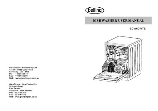 Belling BDW60WTE Dishwasher