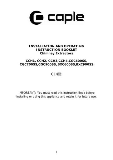 CCH CGC BXC UM Instruction manual