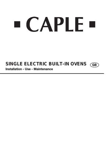 Single electric ovens Instruction manual
