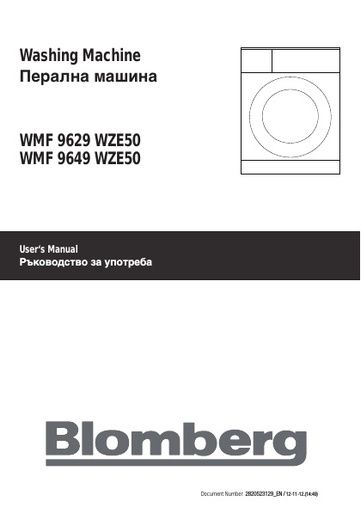 Blomberg WMF 9649 WZE50 Washing Machine