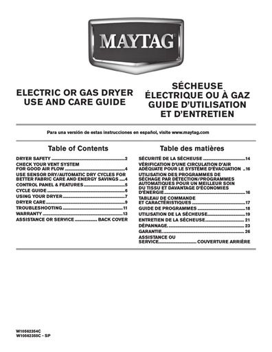 Maytag MGDC415EW Dryer