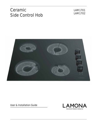 Lamona White Side Control Ceramic Hob (Silver Knobs) - LAM1702