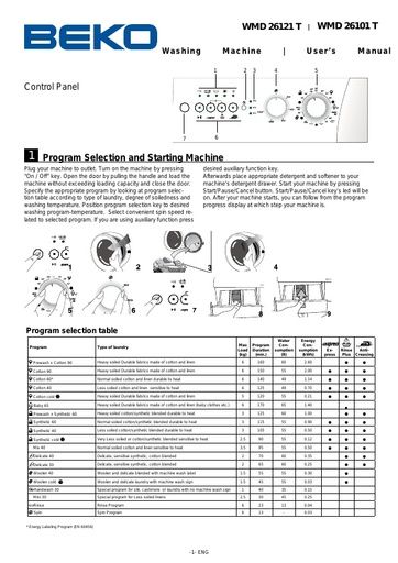 BEKO WMD 26121 T Washing Machine