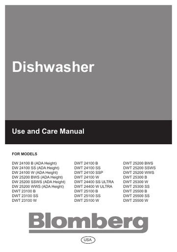 Blomberg DW 24100 W Dishwasher