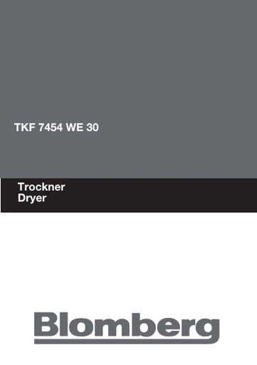 Blomberg TKF 7454 WE30 Dryer