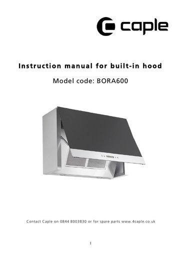 BORA600 Instruction manual