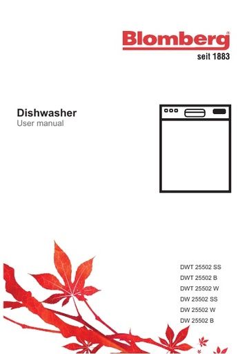 Blomberg DW 25502 B Dishwasher