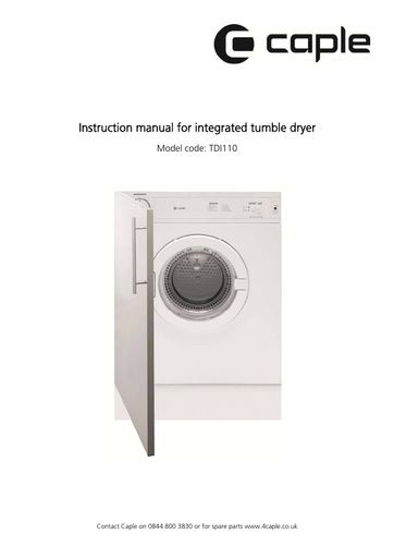 TDI110 Instruction manual