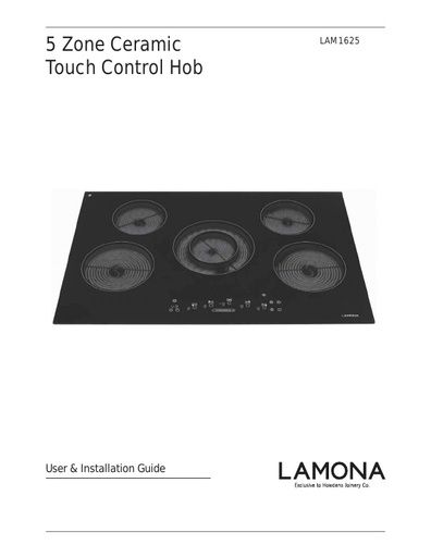Lamona Front Touch Control 5 Zone Ceramic Hob Lam1625 Manual