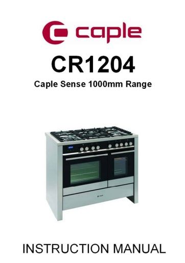 Caple CR1204 Instruction manual - Caple Manuals