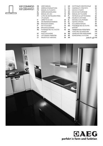 AEG X812264MG0 Cooker Hood User manual