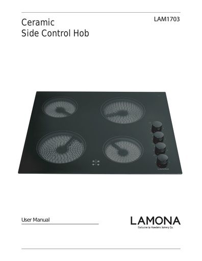 Lamona Black Side Control Ceramic Hob (Black Knobs) - LAM1703