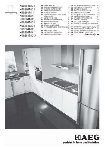 AEG X69264MK1 Cooker Hood User manual