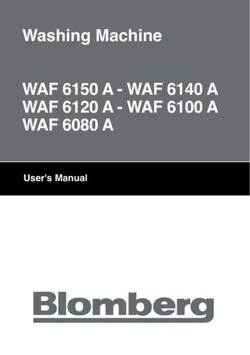 Blomberg WAF 6080 A Washing Machine