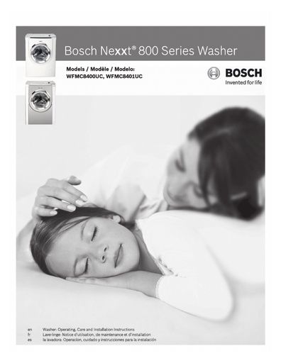 Bosch WFMC8400UC Operating Instructions Manual