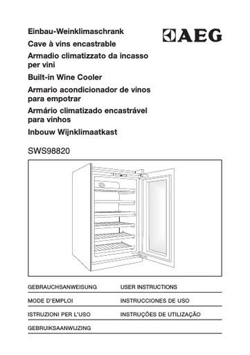 AEG SWS98820G0 Wine Cabinet User manual