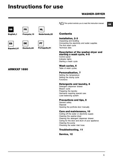 Hotpoint ARMXXF 1690 Washer Dryer