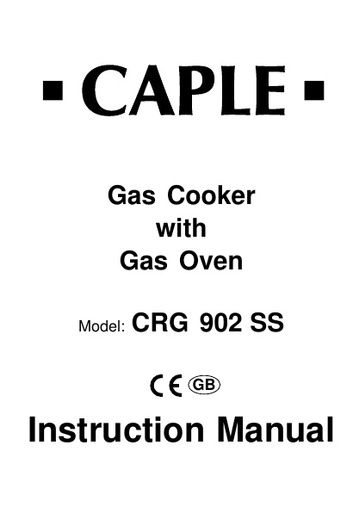 CRG902SS Instruction manual