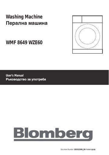 Blomberg WMF 8649 WZE60 Washing Machine