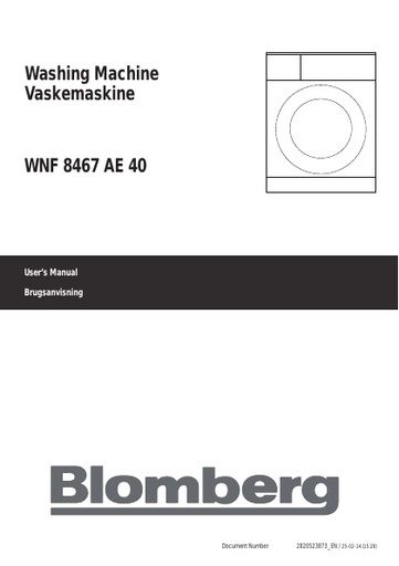 Blomberg WNF 8467 AE40 Washing Machine
