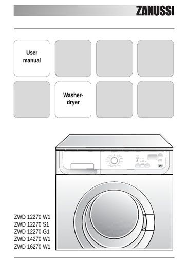 talento confirmar Soberano Zanussi ZWD12270G1 Washer Dryer - Zanussi Manuals