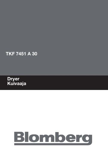 Blomberg TKF 7451 A 30 Dryer