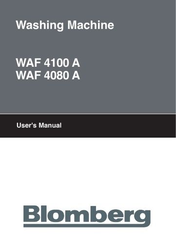 Blomberg WAF 4100 A Washing Machine