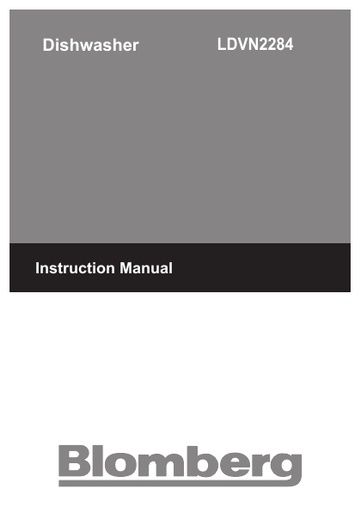 Blomberg LVDN 2284 Dishwasher