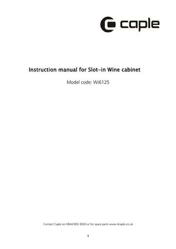 WI6125 Instruction manual
