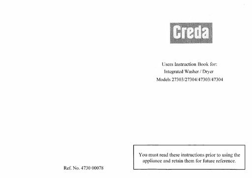 Creda 47304 Washer Dryer