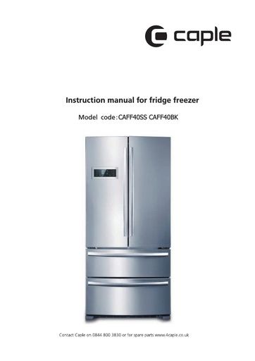 CAFF40BK Instruction manual