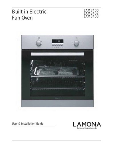 Lamona Single Fan Oven - LAM3400 Manuals