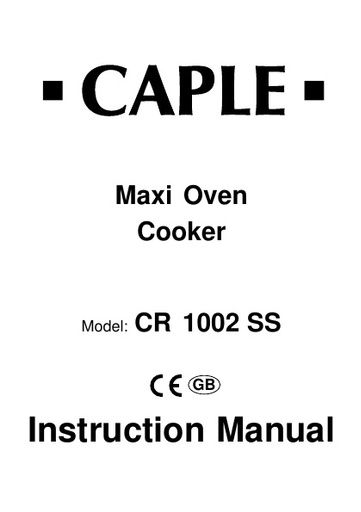 CR1002SS Instruction manual