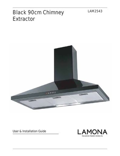 Lamona Black 90cm Chimney Extractor - LAM2543