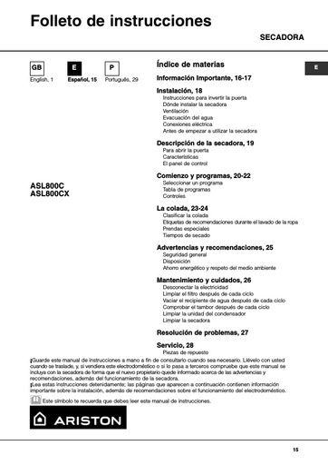 Ariston ASL 800 C Dryer