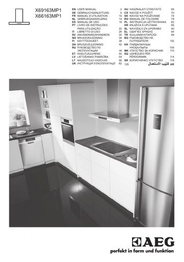 AEG X66163MP1 Cooker Hood User manual