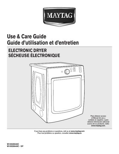 Maytag MED3000BW Maxima X Dryer