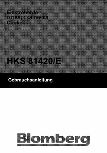 Blomberg HKS 81420 E Range