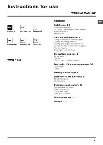 Hotpoint WMD 1044BX Washing Machine