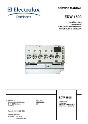 Electrolux EDW 1500 SERVICE MANUAL